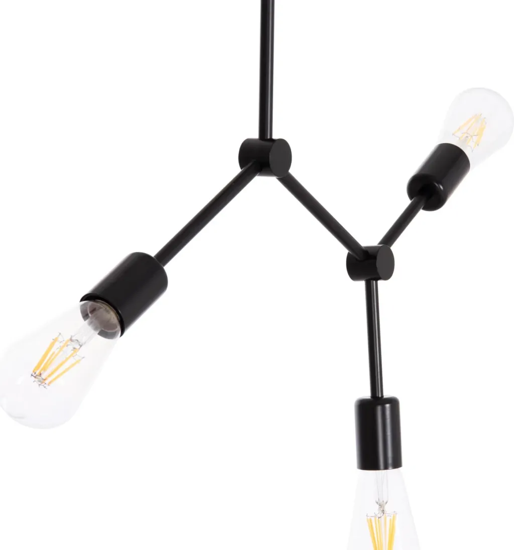 Llambë tavani me 3 drita, metal i zi, LIGHTY FH7404.11, 52x5x48cm - 6