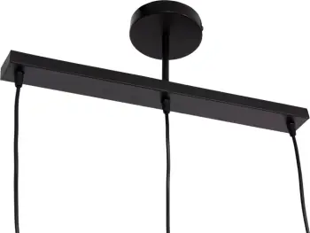 Llambë tavani varëse me 3 drita, metal i zi, detaje bronzi, FH7533.11, 21.5x128cm