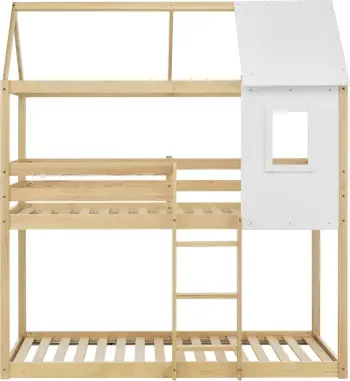 Krevet marinari për fëmijë Montessori HOOD, dru pishe natyral, 190x90cm
