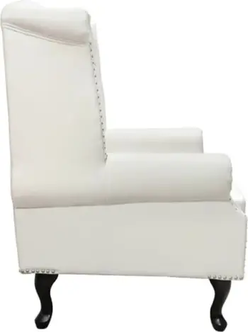 Fotelje Chesterfield, Polina, FH0053.02, lëkurë PU e bardhë, 83x75x107 cm