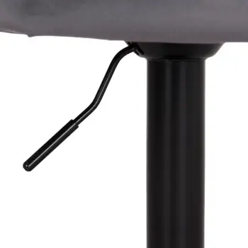 Karrige për bar rrotulluese DIANA, kadife gri, metal i zi mat, FH202.41, 44x52x109cm, set prej 2 copësh