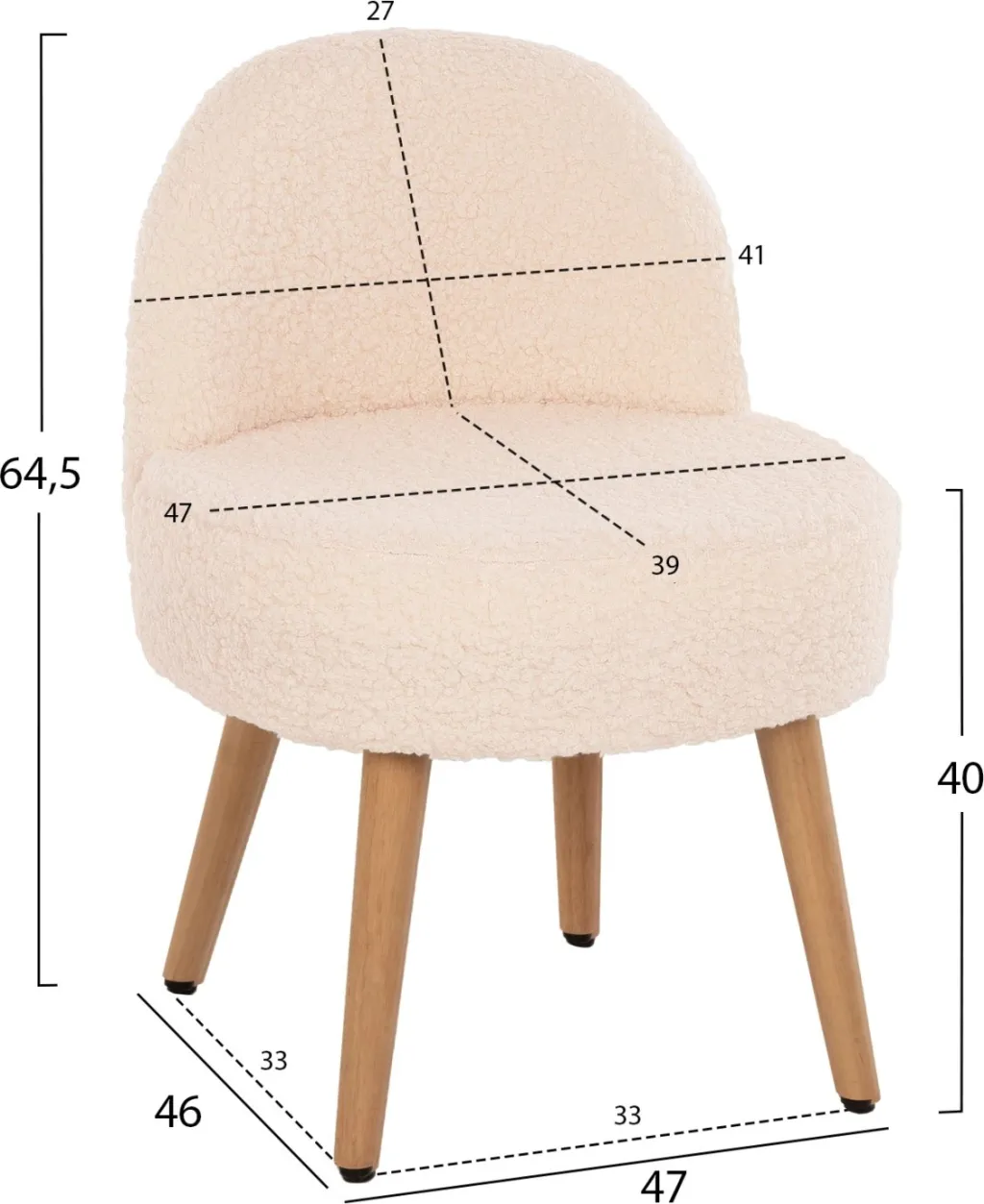 Stol Yasmine 47x46x64,5Hcm (HM8395.20) - 8