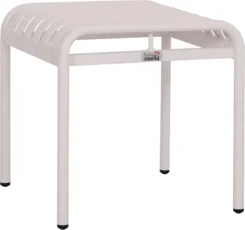 Stool i shkurtër alumini RACHEL, ngjyrë e bardhë, FH6340.02, 45x45x46cm