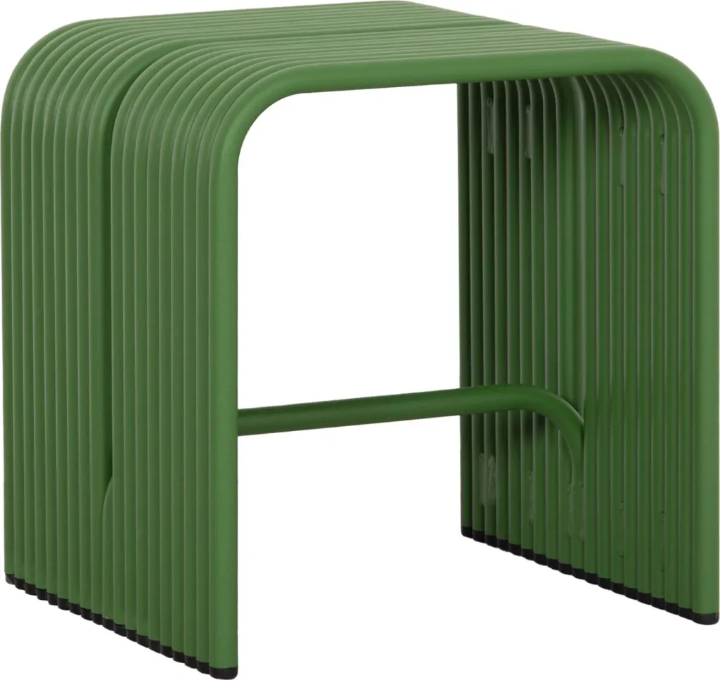Stool i ulët INTREPID, alumin, ngjyrë e gjelbër, 40x38x42.5cm - 1