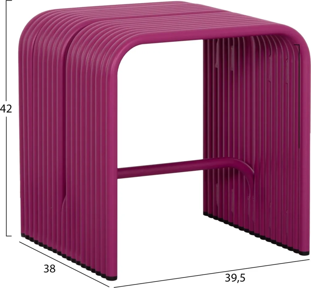 Stool i ulët INTREPID, alumin, ngjyrë vjollcë, 40x38x42.5cm - 2