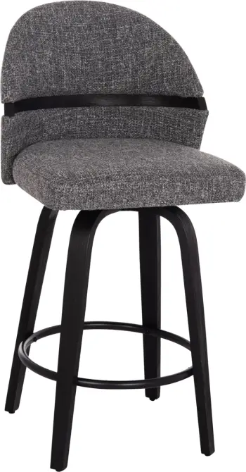 Karrige për bar rrotulluese DEKKER FH18250.03, dru i zi, material gri, 48x54x96cm, set prej 2 copë