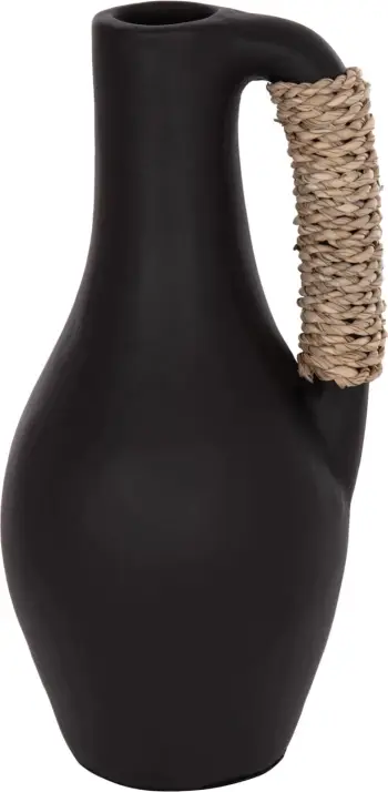 Vazo dekorative tavoline CAMMER, terrakotë e zezë, FH4687.01L, 18x39cm