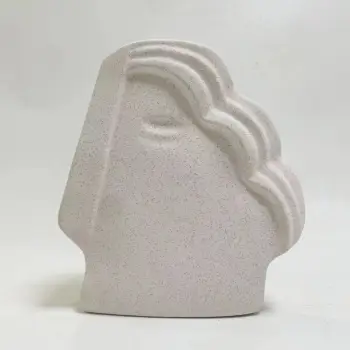 Dekor tavoline prej qeramike, ngjyrë e bardhë, me kristalizim, FH4585, 22,5x6x25 cm