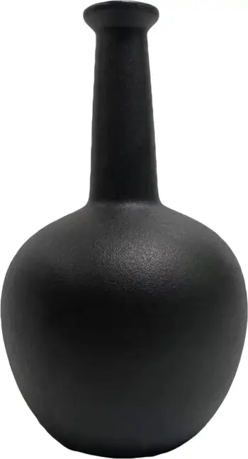 Dekor tavoline prej qeramike, ELENDIL, FH4593.02, ngjyrë e zezë matte, Φ15x25H cm