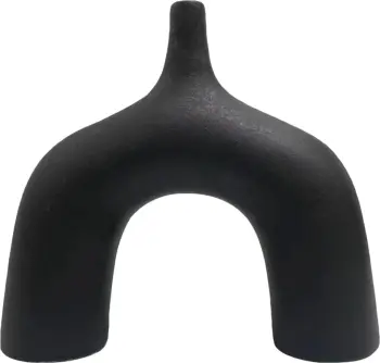 Dekor tavoline prej qeramike, seri ISIL, FH4601.02, ngjyrë e zezë mat, 34x10x33 cm