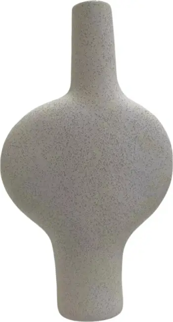 Dekor tavoline prej qeramike, seri ARKEN, FH4620.01, ngjyrë e bardhë e zbehtë me kristalizim, 19.5x8x34.5 cm