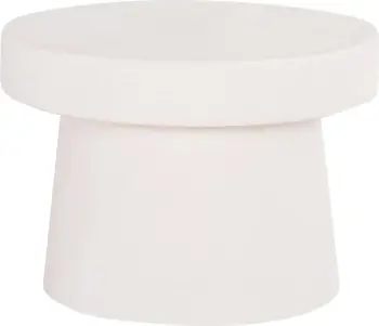 Tavolinë kafeje e rrumbullakët seri Santorini FH18051 MDF ngjyrë off-white Φ60x42.5Hcm.