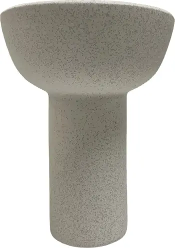 Dekor tavoline prej qeramike ELENDIL FH4603.01 ngjyrë e bardhë e zbehtë me kristalizim Φ20.5x26.5Hcm