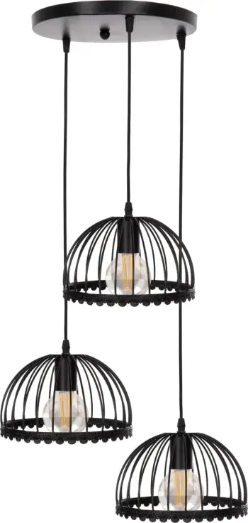 Llambë varëse tavani, FH4086, 3 drita, kapakë metalikë si ombrella, Φ22x123Hcm