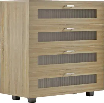 Komodinë THORGAN FH9880.01 melaminë në ngjyrë SONOMA-4 sirtarë 80Χ40Χ83Hcm