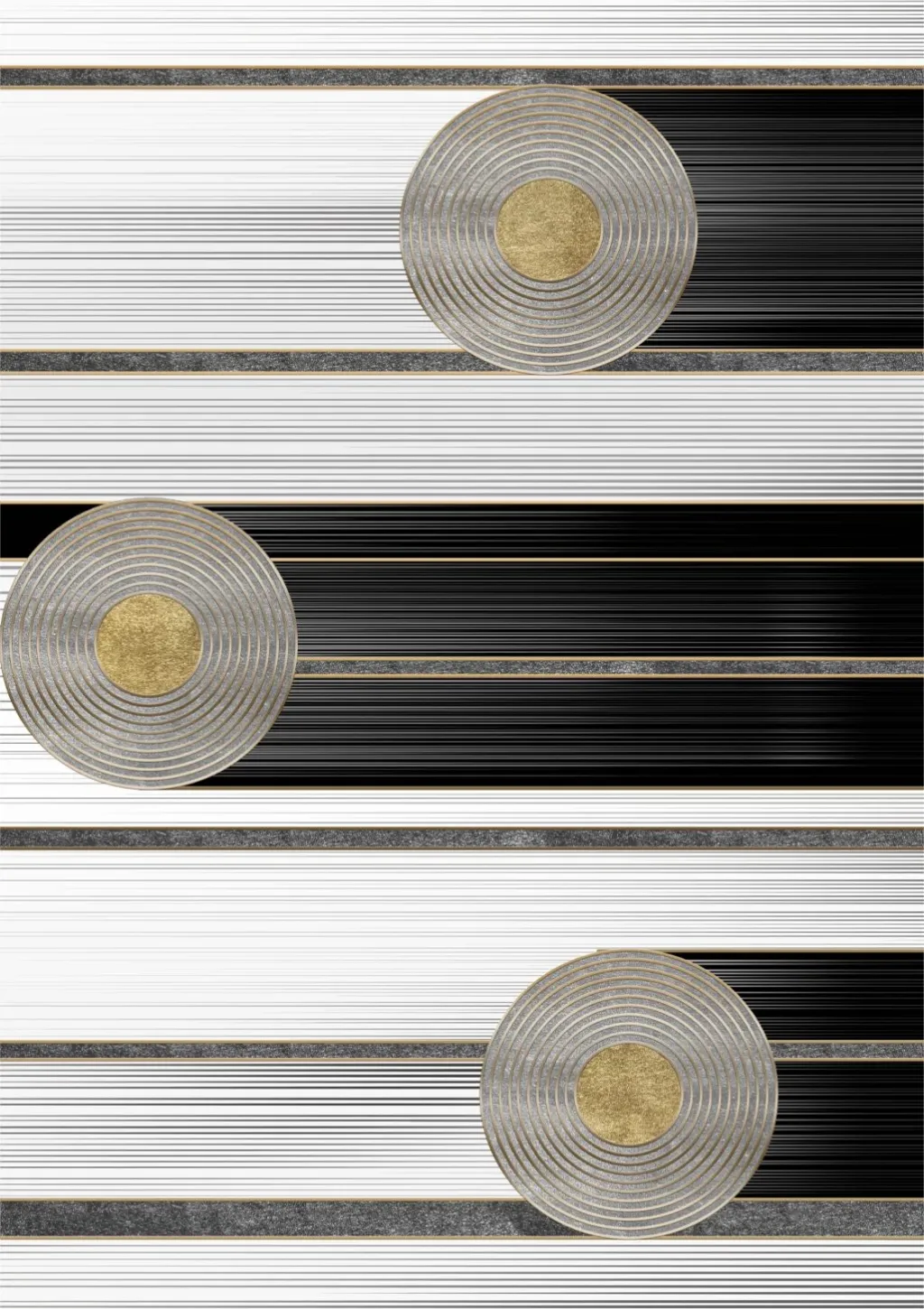 Tepih modern JOSIANE FH7675.24 160x230cm, disqe bardhë-zi-ari - 1