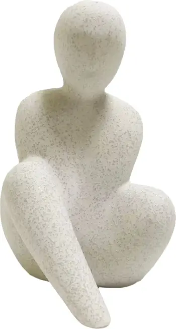 Dekor tavoline prej qeramike, figura njeriu, FH4595, ngjyrë e bardhë me kristalizim, 13.8x12.5x21H cm