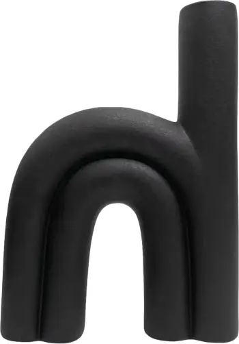 Dekor tavoline prej qeramike ARCON FH4638.02, ngjyrë e zezë mat, 25x6x35 cm