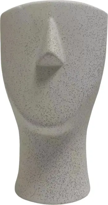Dekor tavoline prej qeramike, fytyrë njeriu, ngjyrë e bardhë, FH4632, 13.5x13.5x22.5 cm