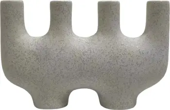 Dekor tavoline prej qeramike MANI FH4641.01 ngjyrë e bardhë me kristalizim 21x6x13Hcm