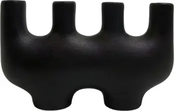 Dekor tavoline prej qeramike, ngjyrë e zezë matte, FH4641.02, 21x6x13H cm