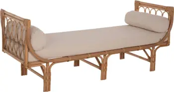 Divan për jashtë CHARMELLA FH9659 natyral rattan-jastëkë bezhë 187x69x76H cm