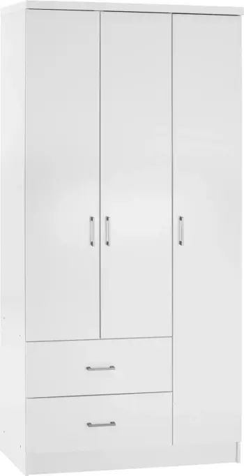 Dollap me 3 dyer dhe 2 sirtarë FH340.05 në të bardhë 89x42,5x181 cm