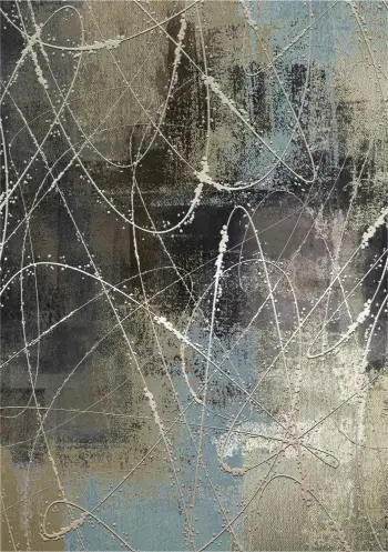 Tepih modern me linja të rastësishme, FH7676.22, 80x150 cm