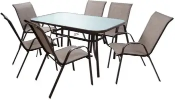 Set kopshti tavolinë & karrige FH5119.02, 7 pjesë, të kafta