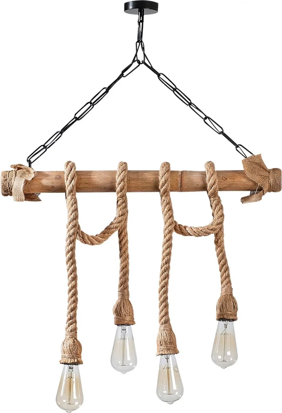 Dritë tavani druri me litar FH7321 65x8x82 cm - 1