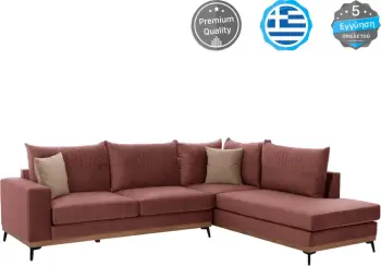 Divan qoshe MESINA, ngjyrë mente, këmbë të larta, 2 pjesë, qoshe e djathtë