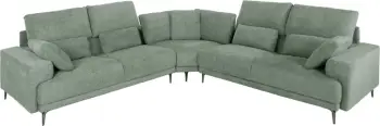 Kënd divani SYMMET FH3269.06, pëlhurë mente, këmbë antracit me shkëlqim, 314x236x90-102H cm