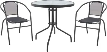 Set kopshti tavolinë & karrige FH10711, 3 pjesë, hiri