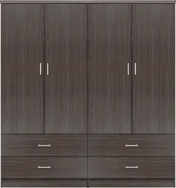 Set 2 copë Gardërobë 4 fletë me 2 sirtarë Zebrano 160x42x181 FH11349.01