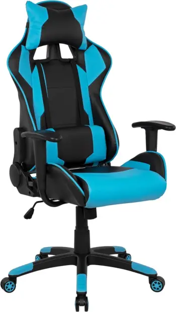 Karrige për gaming zyre, ngjyrë zezë-dritë blu, FH1072.08, 66,5x70x(122-129) cm