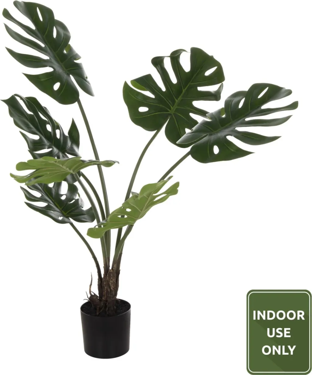 Bimë sintetike dekorative, pema Monstera në vazo, 90H cm - 1