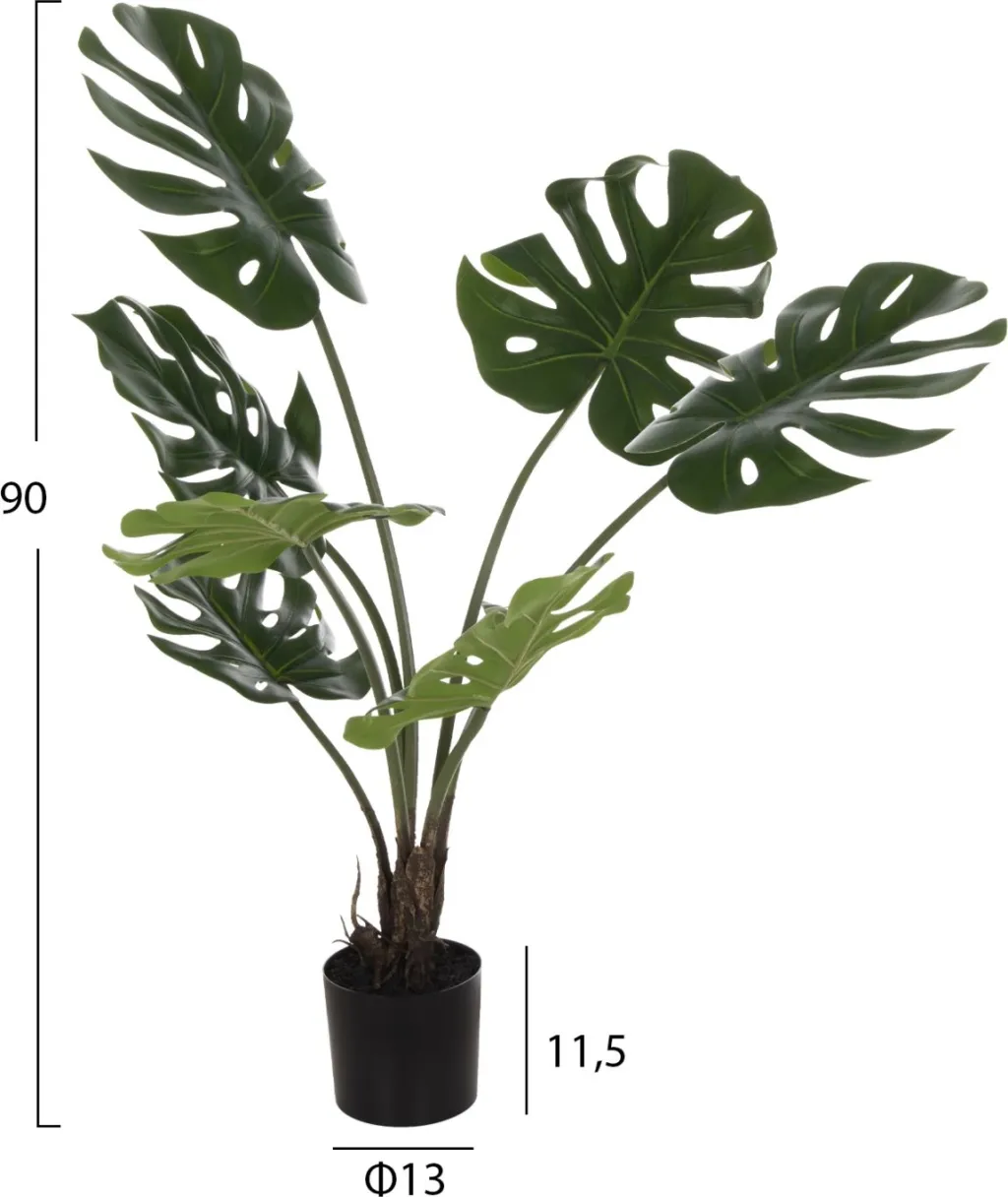 Bimë sintetike dekorative, pema Monstera në vazo, 90H cm - 2