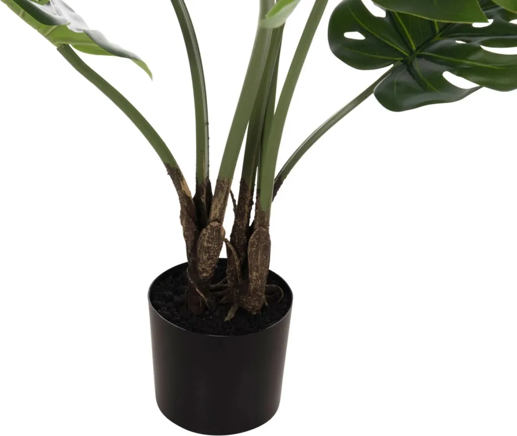 Bimë sintetike dekorative, pema Monstera në vazo, 90H cm - 4