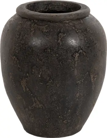 Vazo dekorative për dysheme SPARTA FH7928 terrakota, ngjyrë e zezë, Φ44x49H cm