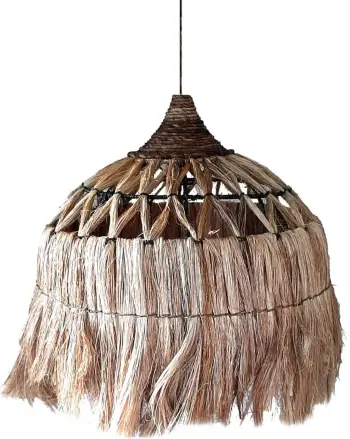 Llambë varëse tavani prej fibrash abaca, ngjyrë natyrale, Φ52x48-120H cm, FH7760