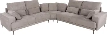 Divan qoshe SYMMET FH3269.01, pëlhurë gri e çelur, këmbë antracit me shkëlqim, 314x236x90-102H cm