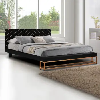 Krevet Sherri FH8358 nga dru mango me këmbë metalike 160x200 cm