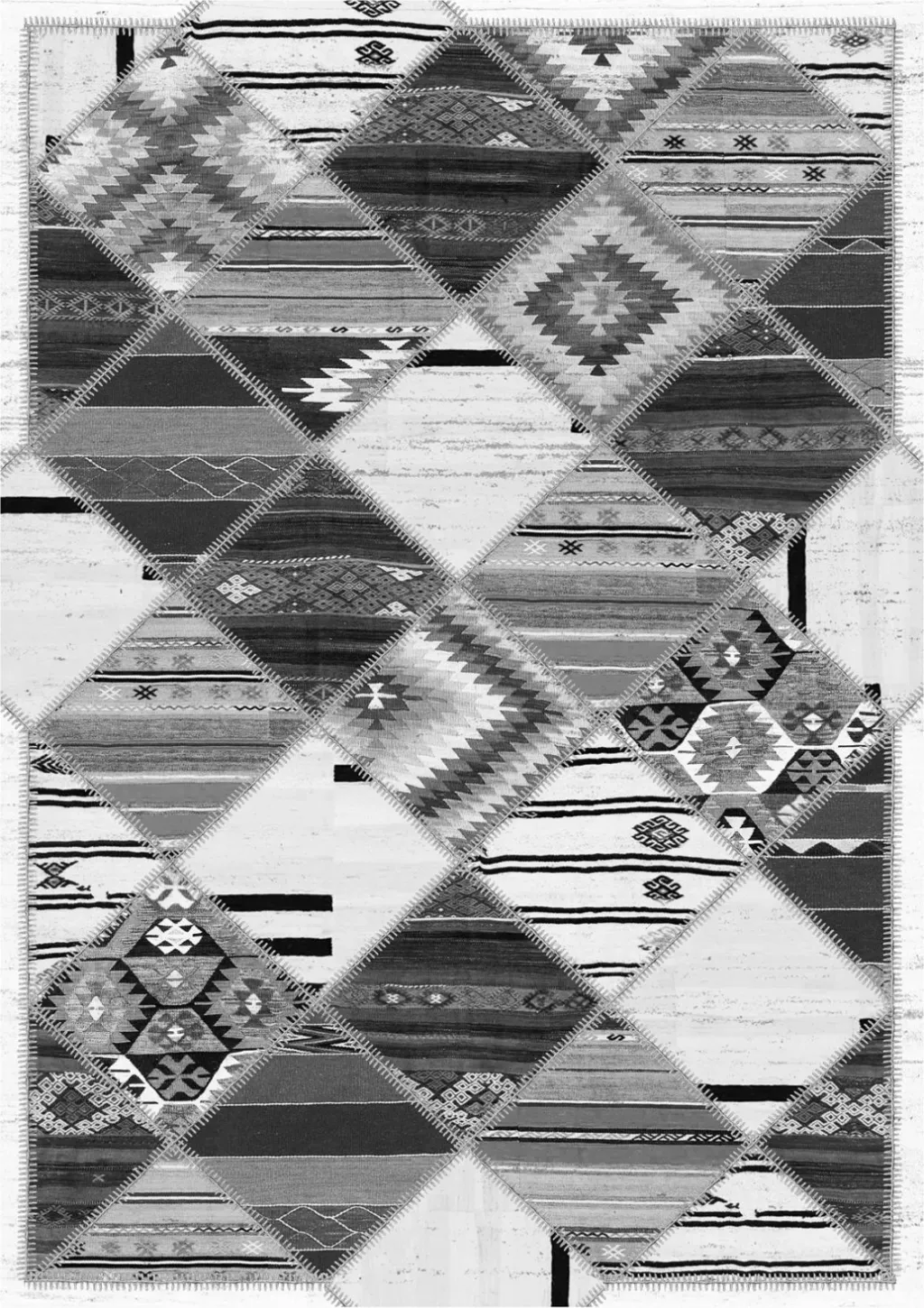 Tepih etnik, gri, me thekë, FH7677.21, 120x170cm - 1