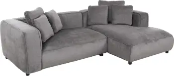 Divan qoshe 3-vendësh GRACE FH3280.03R, pëlhurë gri, 252x105-160x70-90H cm