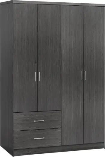 Dollap 4 dyer me 2 sirtarë FH339.01 Zebrano 120x42,5x180,5