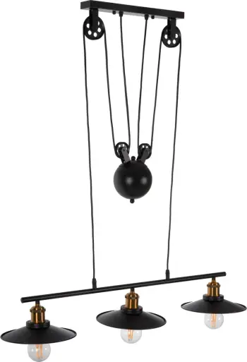 Llambë varëse për tavan, 3 drita, FH4120, metal, ngjyrë e zezë, 91x91x95.5 cm