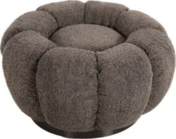 Karrige për bar KRIPP FH9602.01, gri boucle, bazë metalike e zezë, Φ60x31H cm