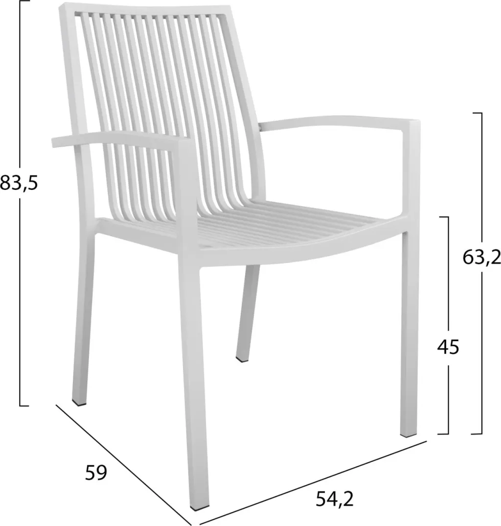 Karrige aluminum BRONCA HM5130.01 54,2x59x83,5 cm, e bardhë - 2
