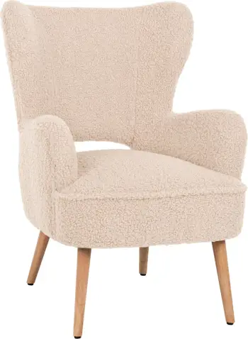 Karrige MYLIE FH8394.23, pëlhurë boucle e bardhë, 66x75x93H cm