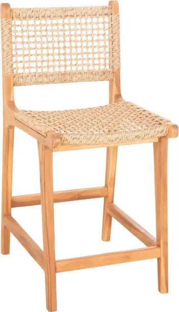 Karrige për bar me mbështetëse BORIS FH9381.11 dru tik & litar VIRO 46x53x96 cm